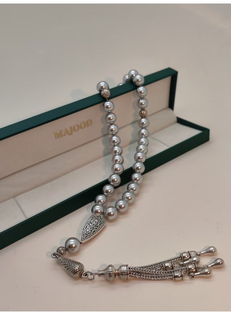 موجود 33 سبحة صلاة من اللؤلؤ الطبيعي/سبحة/10 مم - Image 5