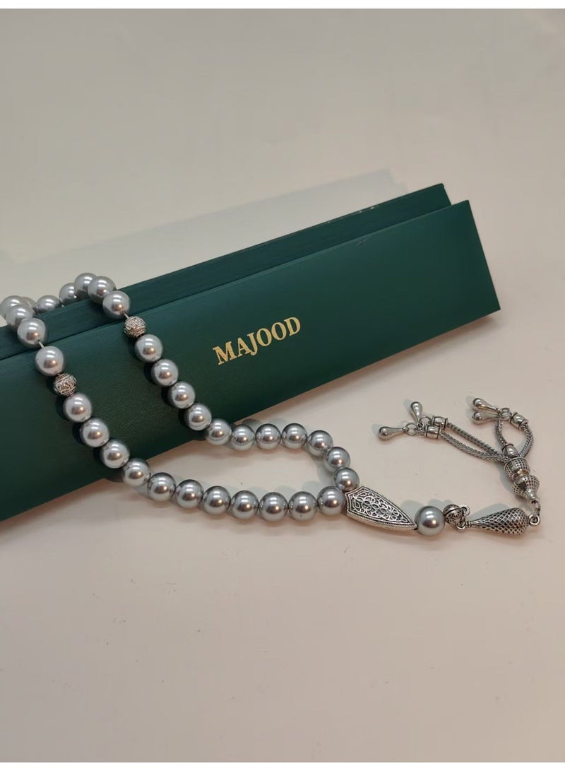 موجود 33 سبحة صلاة من اللؤلؤ الطبيعي/سبحة/10 مم - Image 4