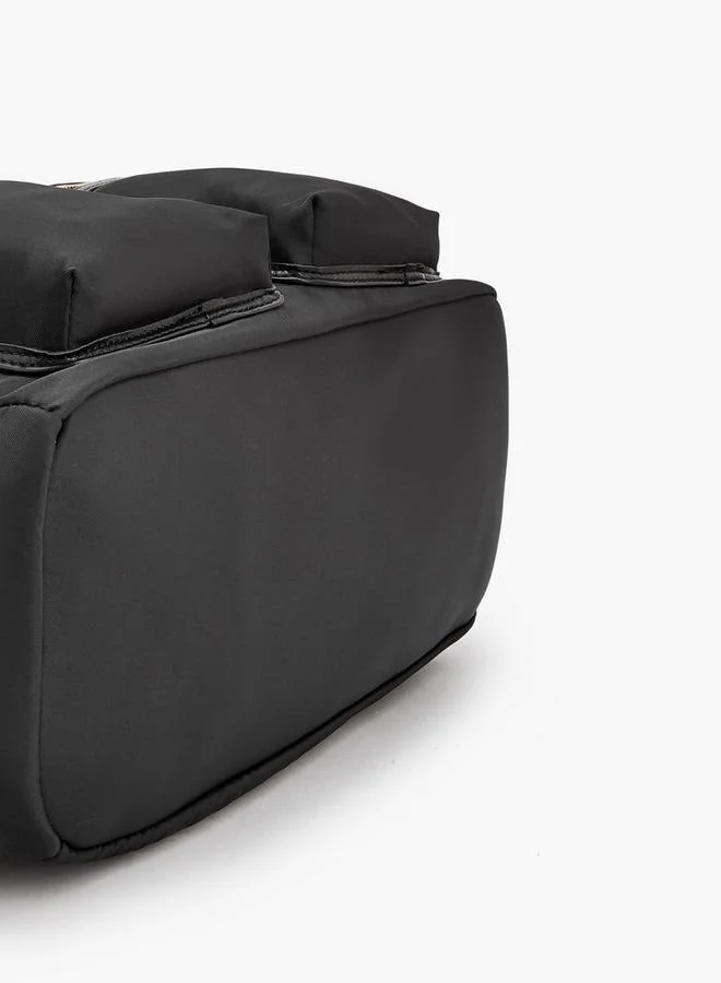 Missy BLACK Solid Backpack With Adjustable Shoulder Straps for Women | Best Price UAE