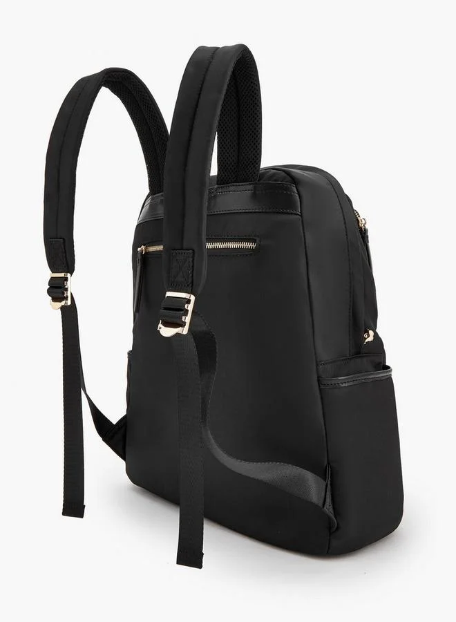 Missy BLACK Solid Backpack With Adjustable Shoulder Straps for Women | Best Price UAE