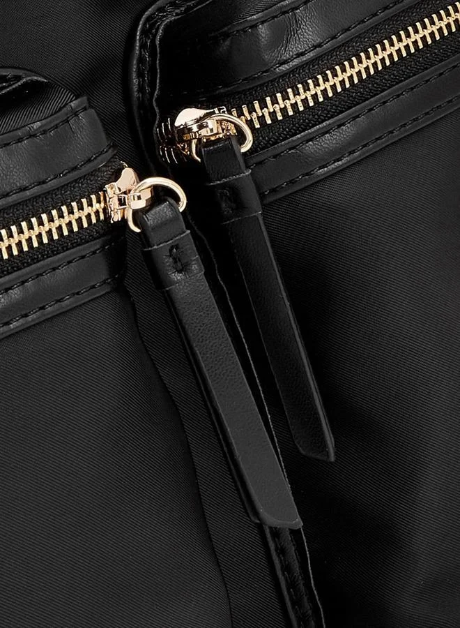Missy BLACK Solid Backpack With Adjustable Shoulder Straps for Women | Best Price UAE