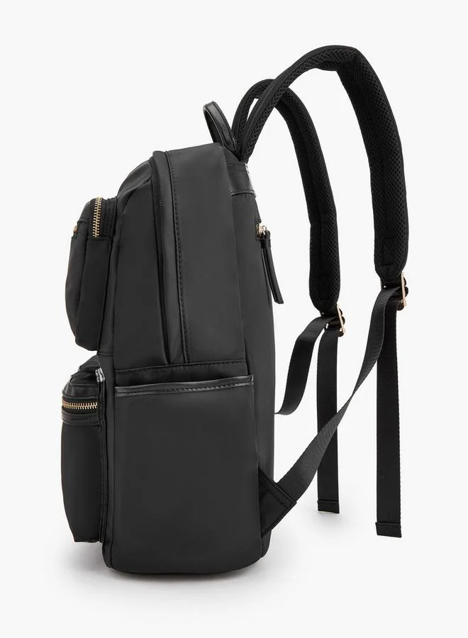 Missy BLACK Solid Backpack With Adjustable Shoulder Straps for Women | Best Price UAE