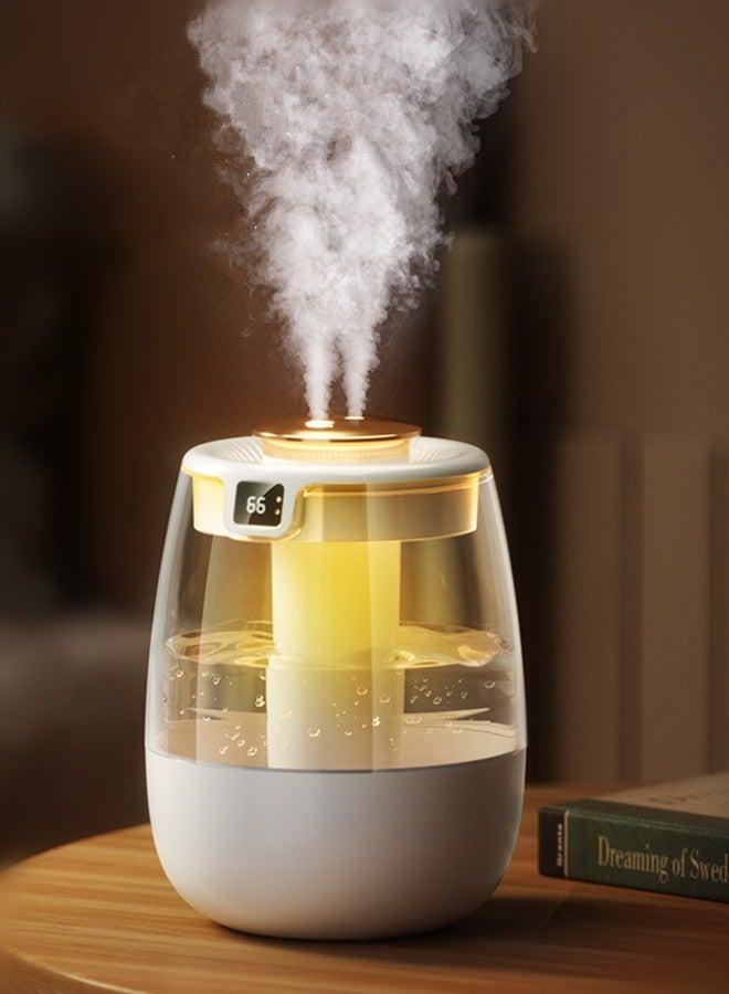 فيب هوم مرطب هواء مزدوج الرذاذ، مرطب رذاذ هادئ هادئ مع ضوء الليل، مرطب رذاذ مع شاشة رقمية 3 أوضاع رذاذ، منقي هواء للنباتات المنزلية غرفة الأطفال مع 20 ديسيبل، هادئ، إيقاف تلقائي للماء - Image 1