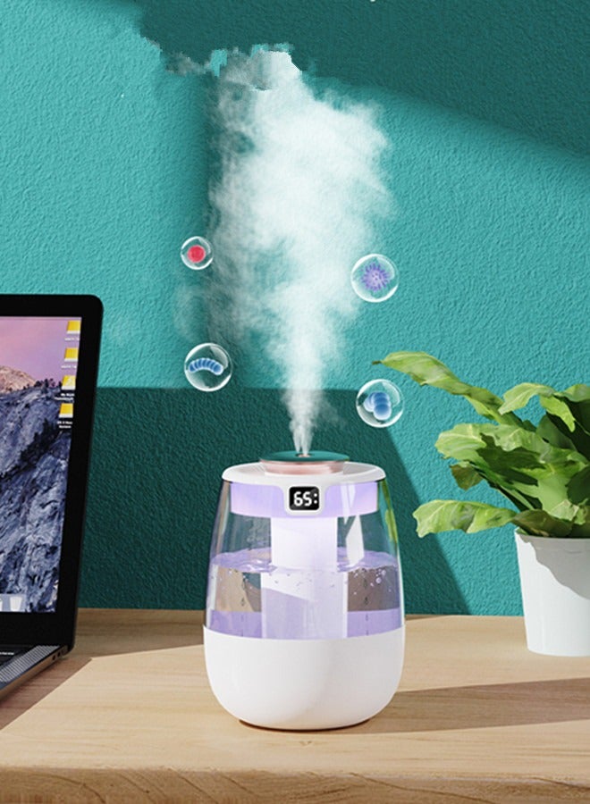 فيب هوم مرطب هواء مزدوج الرذاذ، مرطب رذاذ هادئ هادئ مع ضوء الليل، مرطب رذاذ مع شاشة رقمية 3 أوضاع رذاذ، منقي هواء للنباتات المنزلية غرفة الأطفال مع 20 ديسيبل، هادئ، إيقاف تلقائي للماء - Image 2