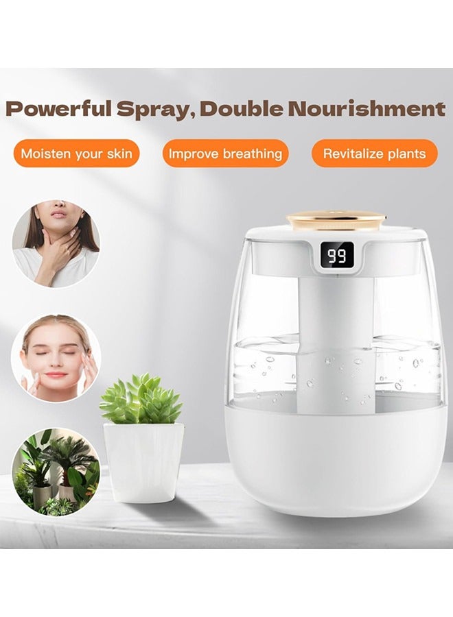 فيب هوم مرطب هواء مزدوج الرذاذ، مرطب رذاذ هادئ هادئ مع ضوء الليل، مرطب رذاذ مع شاشة رقمية 3 أوضاع رذاذ، منقي هواء للنباتات المنزلية غرفة الأطفال مع 20 ديسيبل، هادئ، إيقاف تلقائي للماء - Image 4