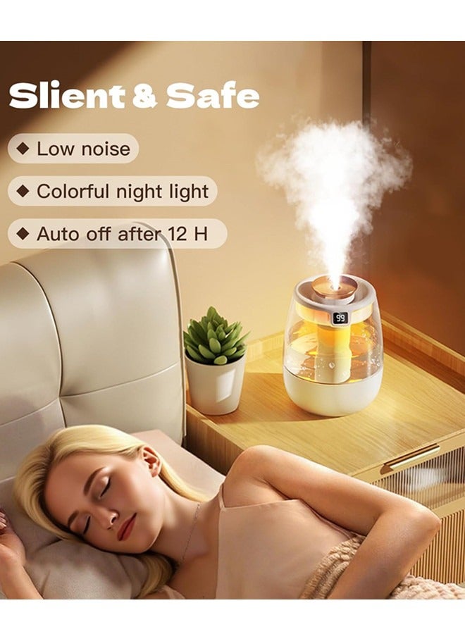 فيب هوم مرطب هواء مزدوج الرذاذ، مرطب رذاذ هادئ هادئ مع ضوء الليل، مرطب رذاذ مع شاشة رقمية 3 أوضاع رذاذ، منقي هواء للنباتات المنزلية غرفة الأطفال مع 20 ديسيبل، هادئ، إيقاف تلقائي للماء - Image 5