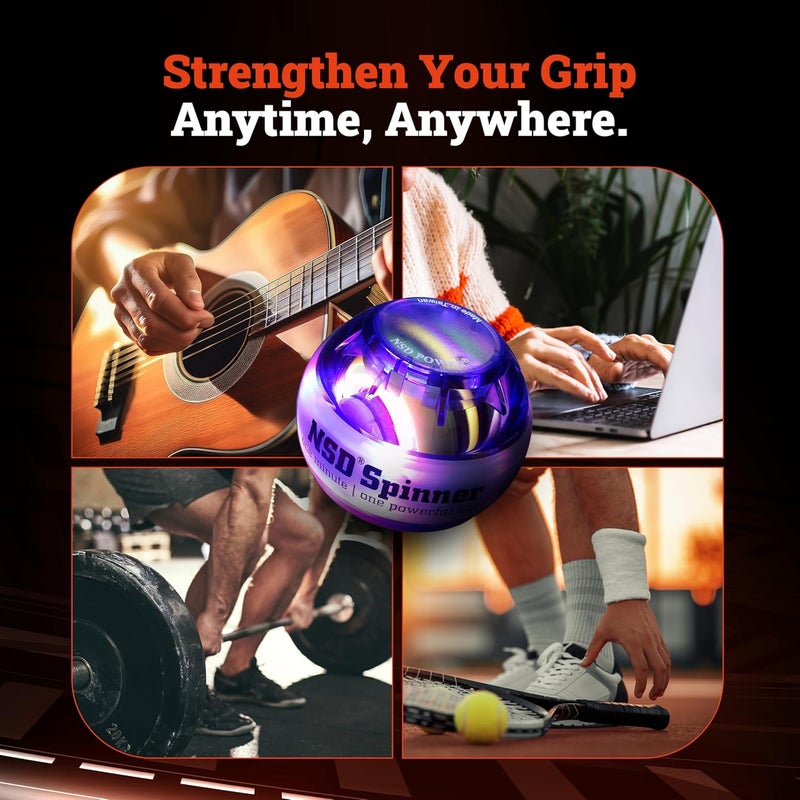 NSD Auto-Start Spinner Gyro Ball – Up to 18,000 RPM Premium hand strengthener and wrist exerciser for grip strength training, forearm workout, and pain relief; durable and portable - Model PB688 - Image 5