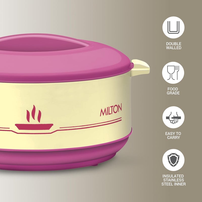 Milton MILTON Buffet 820 Inner Steel Casserole 780 ml Cherry Pink PU Insulated BPA Free Food Grade Hot Cold - Image 2