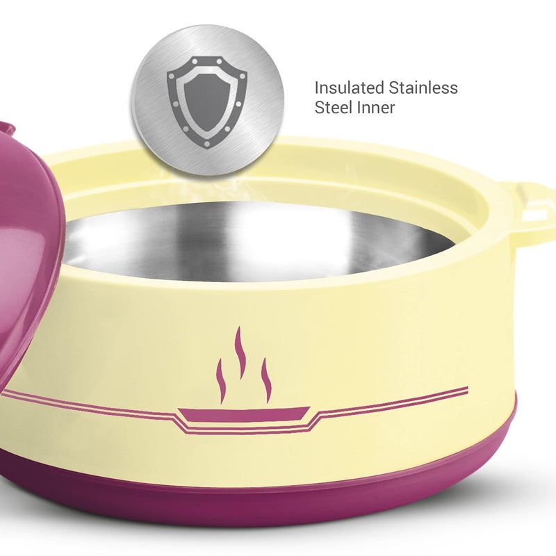 Milton MILTON Buffet 820 Inner Steel Casserole 780 ml Cherry Pink PU Insulated BPA Free Food Grade Hot Cold - Image 3