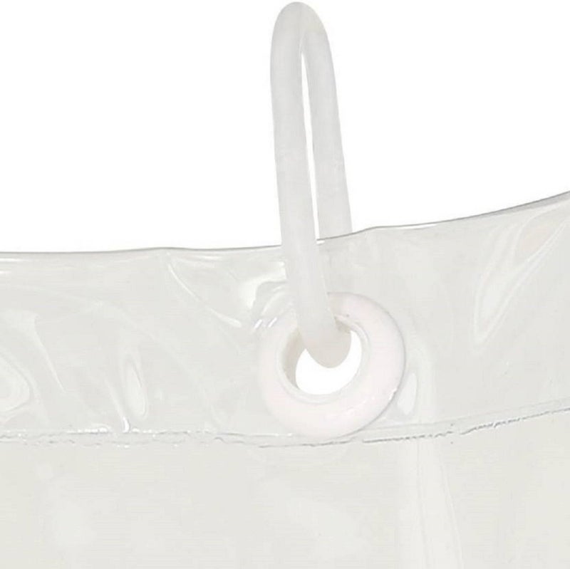 SHAVIN PVC 9ft Transparent Bathroom Shower Curtain with Hooks (54 x 108 Inches, White) - Image 3