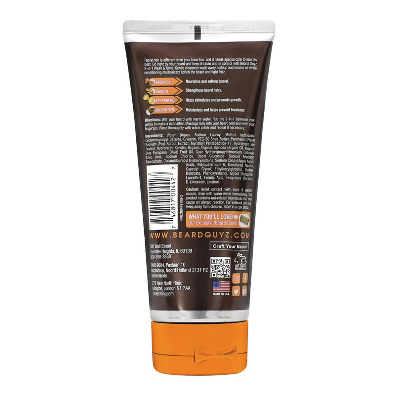 Beard Guyz 2-in-1 Beard Wash and Conditioner, Deep Cleansing Beard Shampoo for Men, Softening & Taming Formula â€“ 6.7 oz (Pack of 1) - Image 2