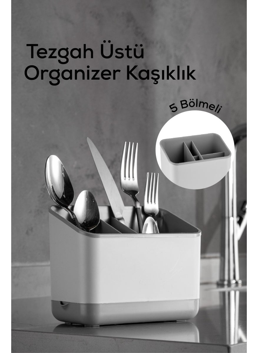 5 Compartment Organizer Cutlery Holder Countertop Spoon Organizer Gray - pzsku/Z4FE7977F4CDBBC6499A3Z/45/_/1724656910/55c50125-30eb-42d4-b3b9-f437d524b87a