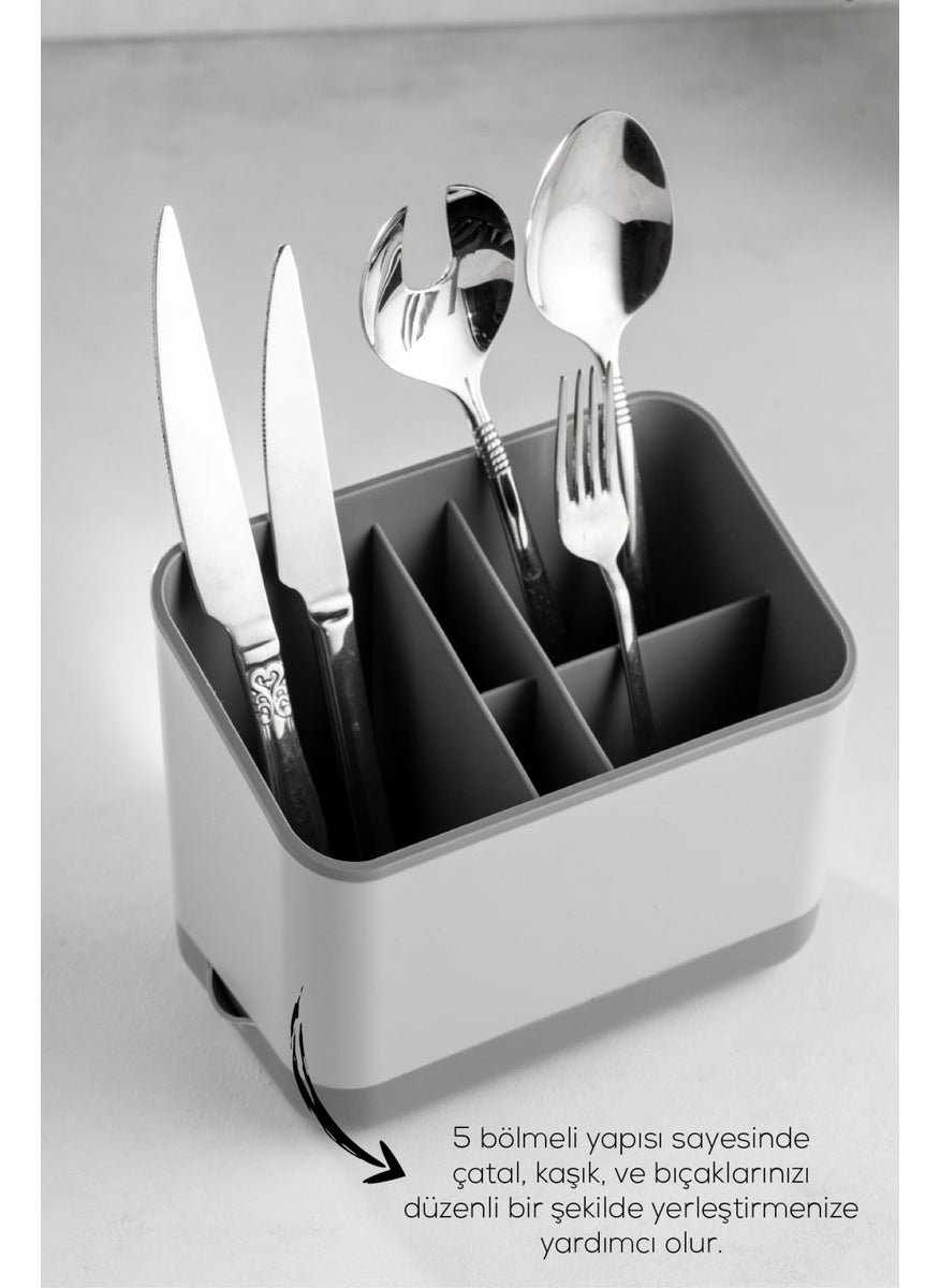 5 Compartment Organizer Cutlery Holder Countertop Spoon Organizer Gray - pzsku/Z4FE7977F4CDBBC6499A3Z/45/_/1724656916/3167d111-9349-4e52-b08b-046fe421d744