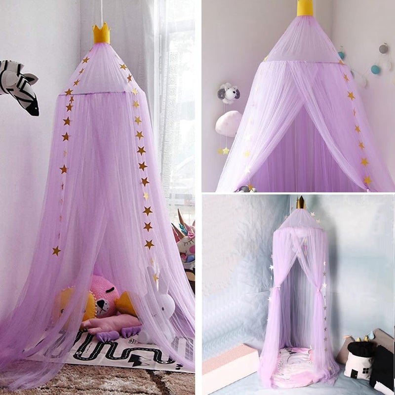 ESUPPORT Dome Princess Bed Canopy Round Lace Mosquito Net Play Tent Hanging House Decoration Netting Curtains for Indoor Outdoor - Image 4