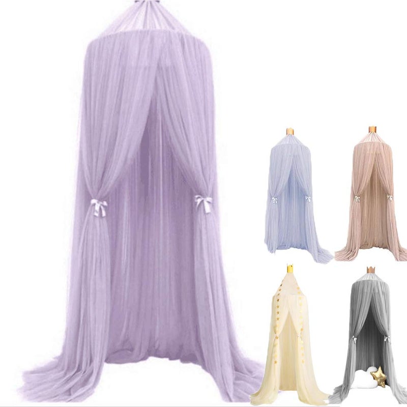 ESUPPORT Dome Princess Bed Canopy Round Lace Mosquito Net Play Tent Hanging House Decoration Netting Curtains for Indoor Outdoor - Image 1