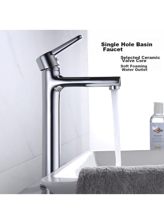 Larsd Raised Basin Faucet, Hot And Cold Basin Faucet, Bathroom Cabinet Art Basin Extended Faucet F042 - Image 1