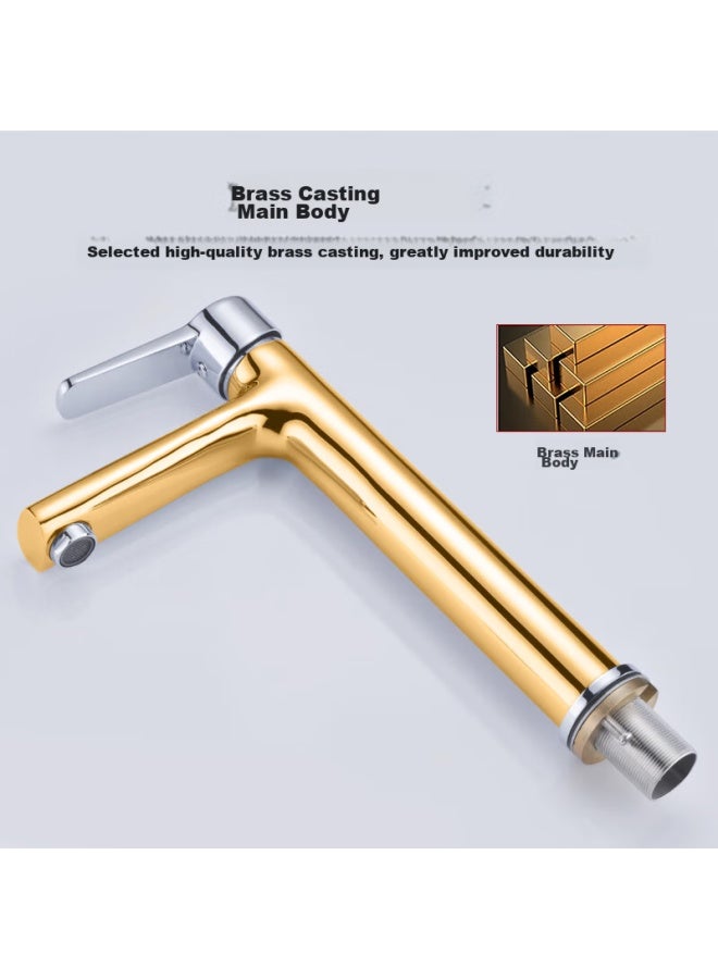 Larsd Raised Basin Faucet, Hot And Cold Basin Faucet, Bathroom Cabinet Art Basin Extended Faucet F042 - Image 2