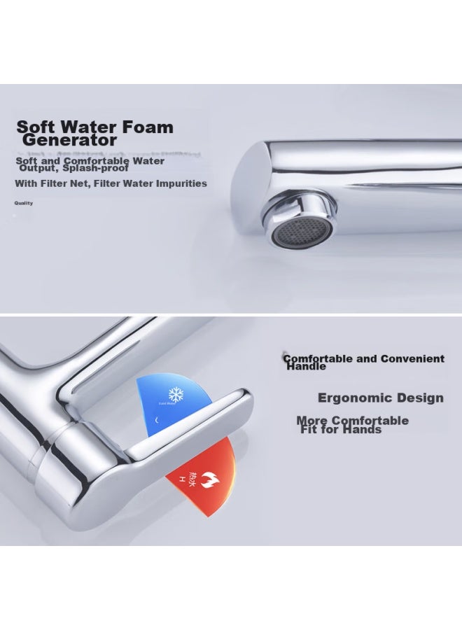 Larsd Raised Basin Faucet, Hot And Cold Basin Faucet, Bathroom Cabinet Art Basin Extended Faucet F042 - Image 3