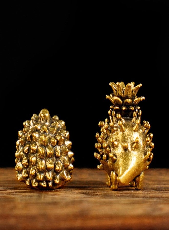 chovy زينة قنفذ فريدة مصنوعة يدويًا بأسلوب عتيق - تمثال قنفذ دوريان من النحاس الصلب 100% | قطعة فنية قابلة للجمع بأسلوب عتيق للمنزل والمكتب | هدية مميزة لمحبي الحيوانات وعشاق الطعام - Image 5