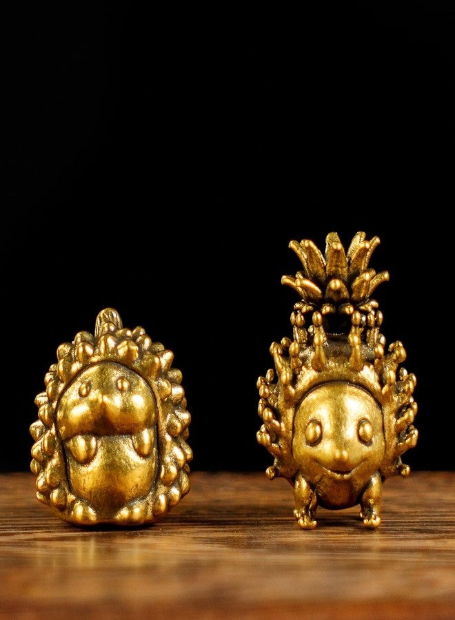 chovy زينة قنفذ فريدة مصنوعة يدويًا بأسلوب عتيق - تمثال قنفذ دوريان من النحاس الصلب 100% | قطعة فنية قابلة للجمع بأسلوب عتيق للمنزل والمكتب | هدية مميزة لمحبي الحيوانات وعشاق الطعام - Image 2