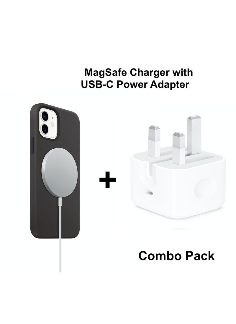 Generic Fast Magnetic Wireless Charging Pad Magsafe Charger With 3Pin Adapter  - Image 1