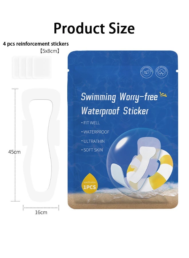 GMORO 4Pcs Swimming Worry-free Waterproof Sticker，Water Park Female's Waterproof Protective Stickers Special Non-Stick Hair Private Parts Anti-Infection Protection Skin Bath Stickers  - Image 4