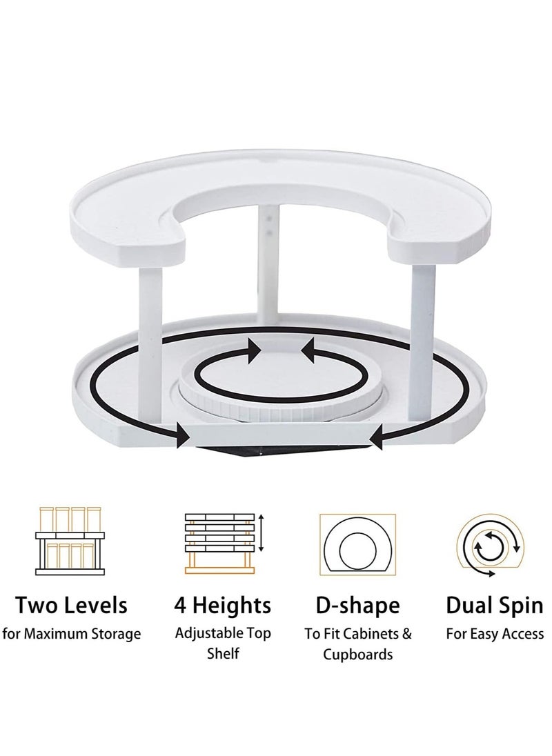 Arabest - Rotating Spice Jar Set, Spice Rack Organizer with Dual Spin Turntables,  Spice Organizer and Holder for Cabinet Holds 24 Cans or 50 Spice Jars - Image 1