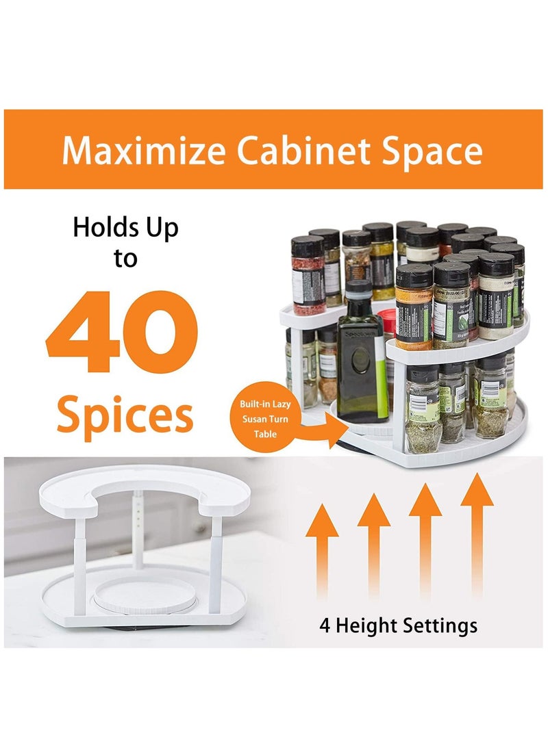 Arabest - Rotating Spice Jar Set, Spice Rack Organizer with Dual Spin Turntables,  Spice Organizer and Holder for Cabinet Holds 24 Cans or 50 Spice Jars - Image 1