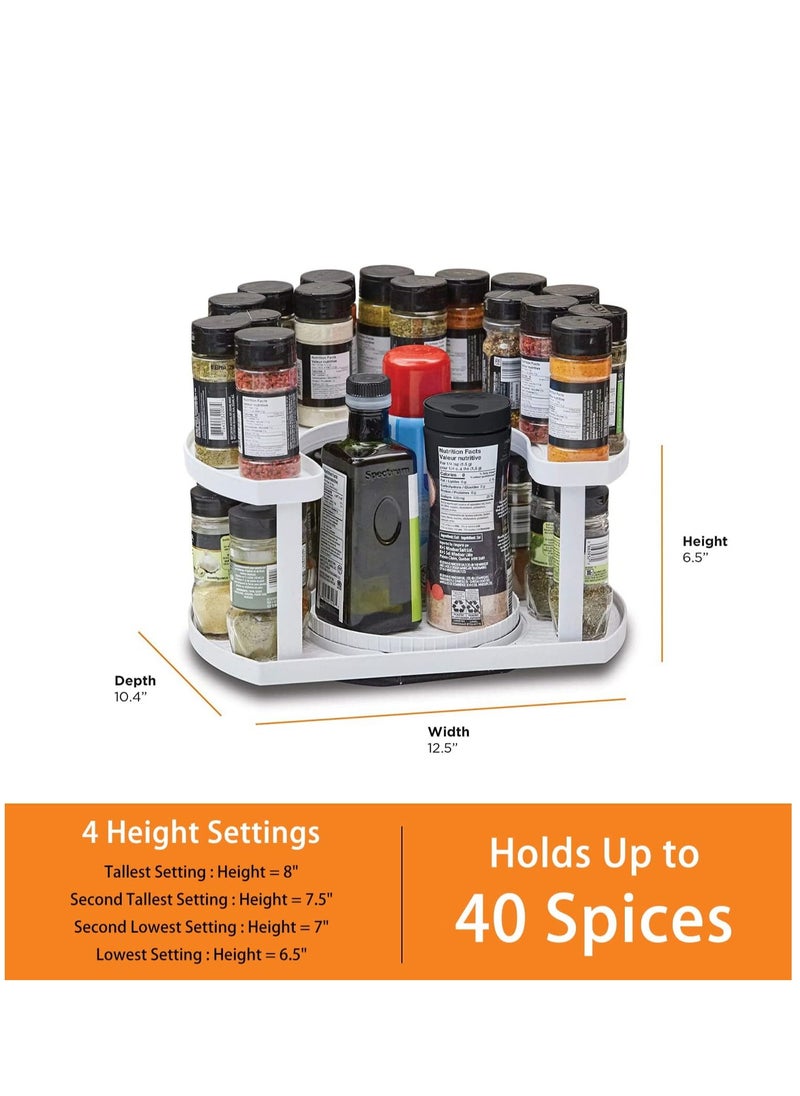 Arabest - Rotating Spice Jar Set, Spice Rack Organizer with Dual Spin Turntables,  Spice Organizer and Holder for Cabinet Holds 24 Cans or 50 Spice Jars - Image 1