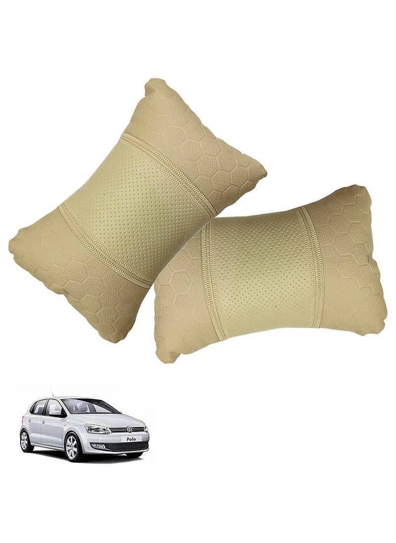 Adroitz Adroitz Football Print Design Beige Car Seat Cushion for Polo_PR430  - Image 1