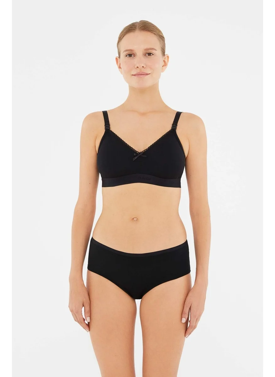 داجي Black Single Jersey Hipster Panties