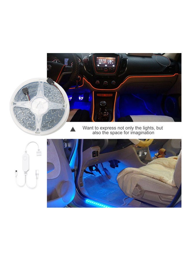 مجموعة من 4 شرائط إضاءة LED مع جهاز تحكم عن بعد ومحول طاقة متعدد الألوان - Image 2