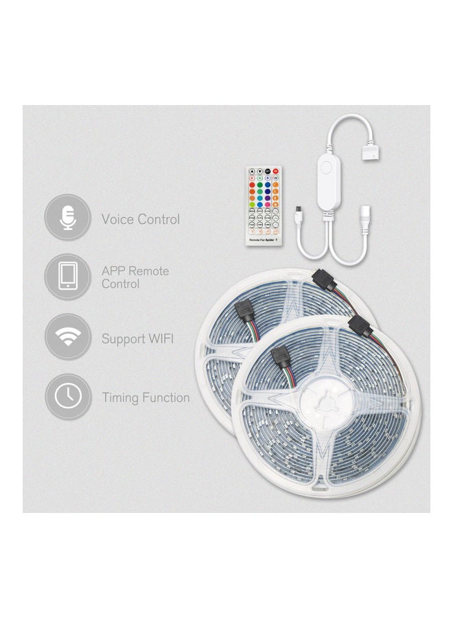 مجموعة من 4 شرائط إضاءة LED مع جهاز تحكم عن بعد ومحول طاقة متعدد الألوان - Image 3