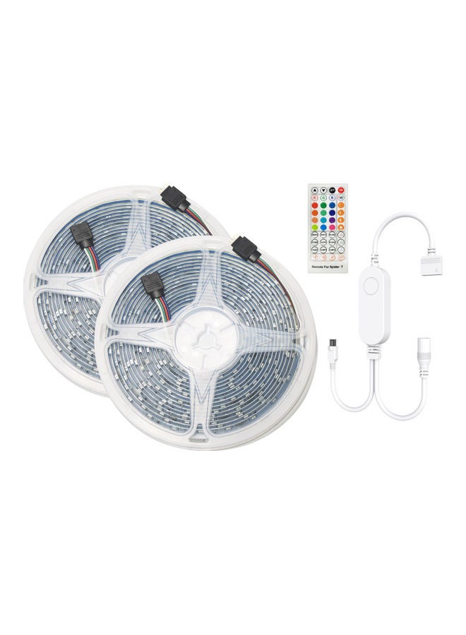 مجموعة من 4 شرائط إضاءة LED مع جهاز تحكم عن بعد ومحول طاقة متعدد الألوان - Image 1