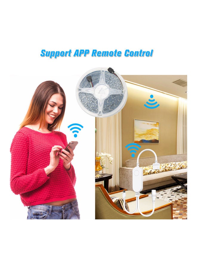 مجموعة من 4 شرائط إضاءة LED مع جهاز تحكم عن بعد ومحول طاقة متعدد الألوان - Image 5