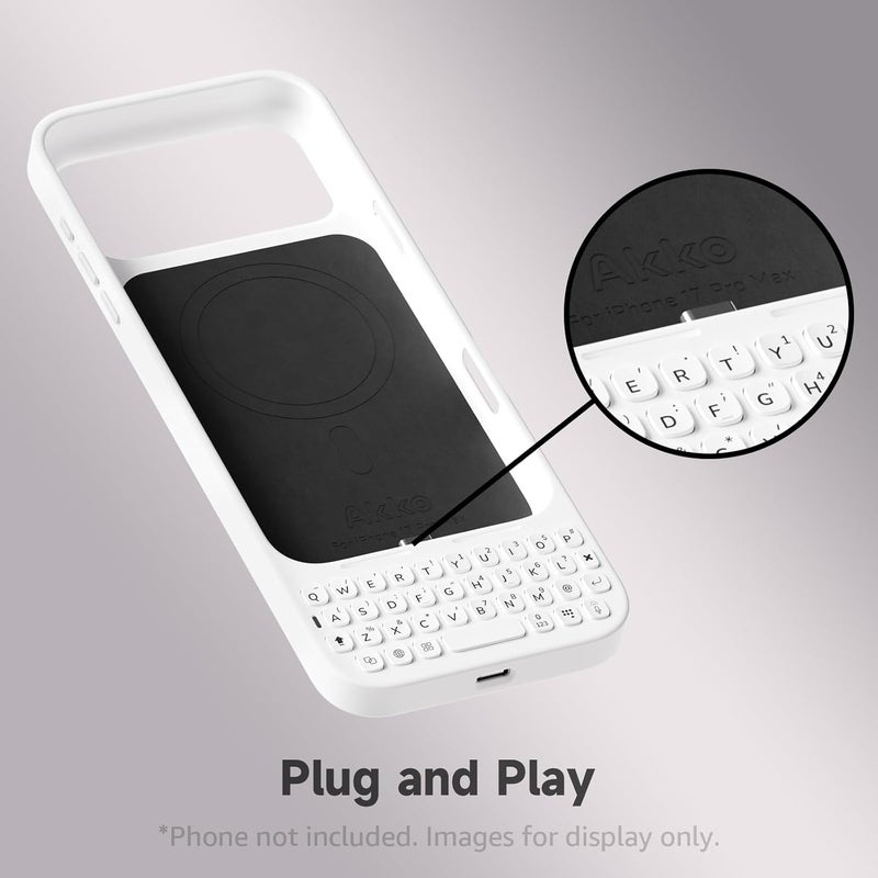 Akko MetaKey Keyboard for iPhone 17 Pro Max Maximize Screen Space Keyboard Case for Accurate Typing, Cloud White - Image 5