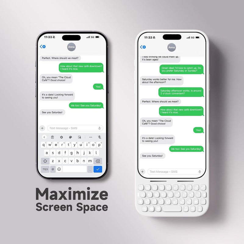 Akko MetaKey Keyboard for iPhone 17 Pro Max Maximize Screen Space Keyboard Case for Accurate Typing, Cloud White - Image 4