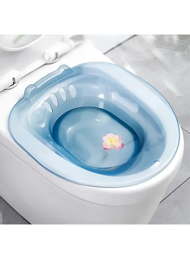 حوض استحمام أزرق للجلوس للعناية بالبواسير بعد الولادة، مناسب للحمام، تصميم بدون قرفصاء - Image 1