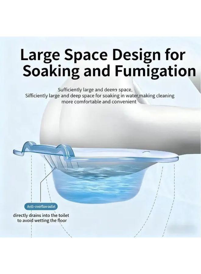 حوض استحمام أزرق للجلوس للعناية بالبواسير بعد الولادة، مناسب للحمام، تصميم بدون قرفصاء - Image 2