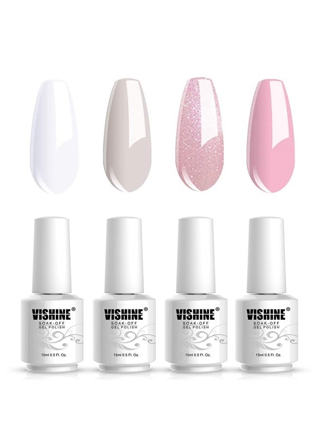 Vishine طقم طلاء الأظافر مع مصباح UV LED جل طويل الأمد 4 ألوان C183 - Image 1