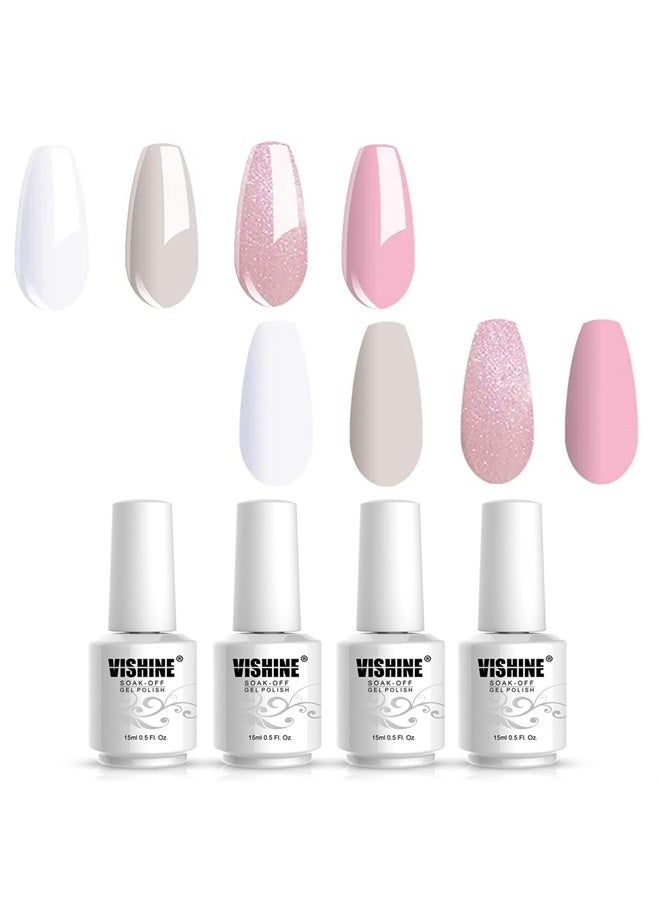 Vishine طقم طلاء الأظافر مع مصباح UV LED جل طويل الأمد 4 ألوان C183 - Image 4