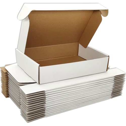 Lmuze Small White Shipping Boxes for Small Business Pack of 25-9x6x2 inches Cardboard Corrugated Mailer Boxes for Shipping Packaging Craft Gifts Giving Products - Image 1