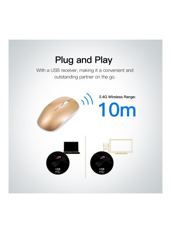 NIBEMINENT Wireless Optical Mouse White  - Image 3