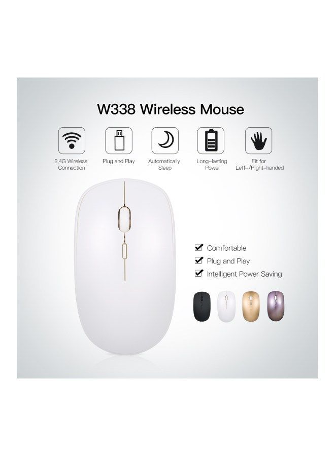 NIBEMINENT Wireless Optical Mouse White  - Image 2