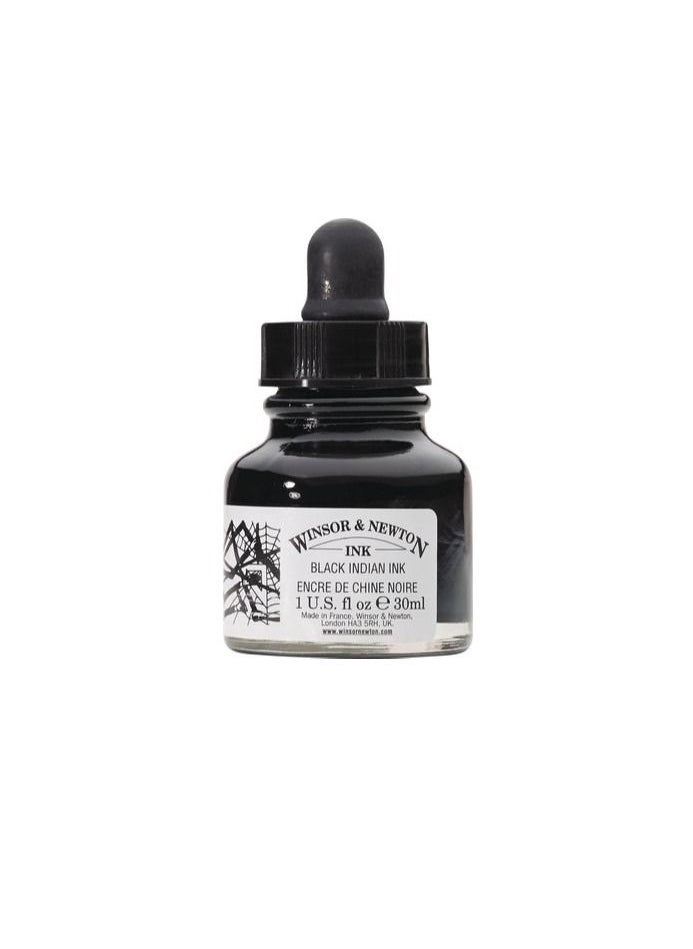 WINSOR & NEWTON - Winsor And Newton Drawing Ink 30 ml Black Indian - Image 1