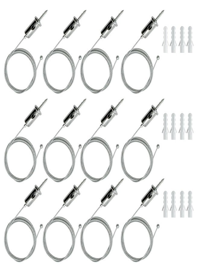 cezelux 12 Sets Hexagon Garage Lights Suspension Cables Kit Steel Hanging Chains 3.28ft, Hex Honeycomb Light Connectors Pendant Light Wire Rope Cable Heavy Duty Chandelier Wire Adjustable (1m 12pcs) - Image 1