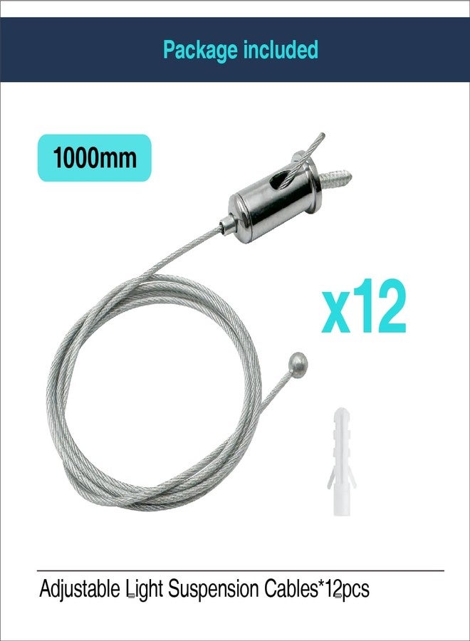 cezelux 12 Sets Hexagon Garage Lights Suspension Cables Kit Steel Hanging Chains 3.28ft, Hex Honeycomb Light Connectors Pendant Light Wire Rope Cable Heavy Duty Chandelier Wire Adjustable (1m 12pcs) - Image 3