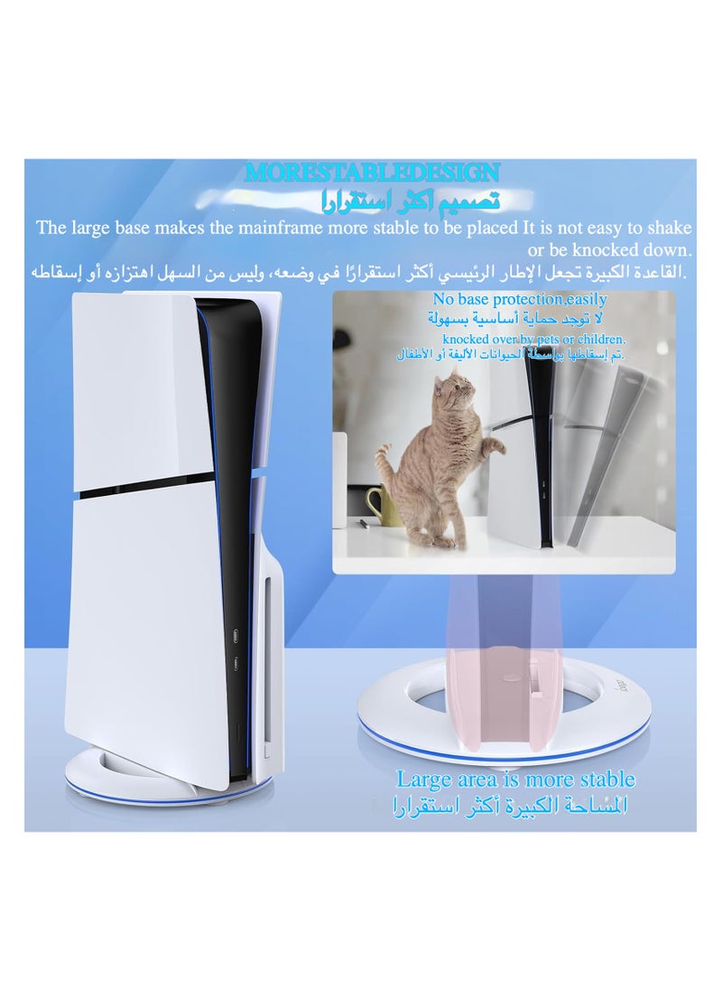 Ipega - Vertical Stand for PS5 Slim Console Disc and Digital with Screw,Playstation 5 Slim Console（White） - Image 1