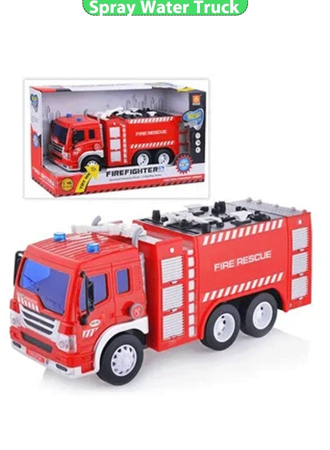 XiuWoo Spray Water Truck Toy Firetruck Fireman Fire Truck/engine Vehicle Car Music Light Educational Boy Eletric Toys for Children  - Image 1