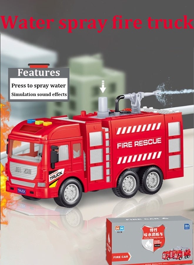XiuWoo Spray Water Truck Toy Firetruck Fireman Fire Truck/engine Vehicle Car Music Light Educational Boy Eletric Toys for Children - Image 1